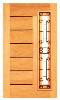 Porta de Madeira BBB Friso Preto com Grade